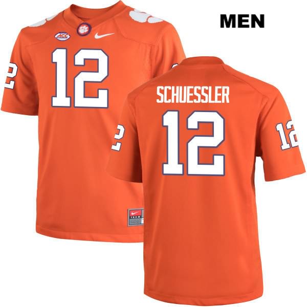 Men's Clemson Tigers #12 Nick Schuessler Stitched Orange Authentic Nike NCAA College Football Jersey JLU0846BW